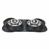 Double Pet Bowl Steel with Non-Slip Rubber Mat