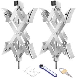 Pafessa X-Shaped RV Wheel Chock Fit 3.25” to 10.5” Camper Wheel Chock Stabilizer Scissor with Accessories Pair for Travel Trailer, Heavy Duty Tire Wheel Chock Scissor Locking X Chock, 2Pack