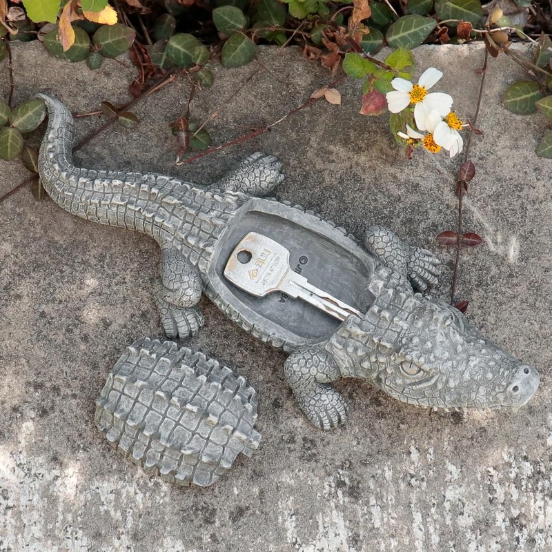 TB TIBAG Hide A Key Outside Crocodile Statue Key Hider,