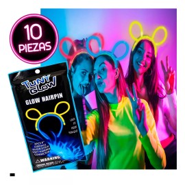 Glow 10 Diademas Lumninosa Neon Conejo Raton Glow Cyalume Luz