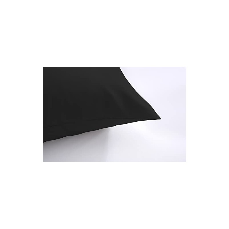 Lanest Housing Pillow Cases Queen, 2 Pack Black Microfiber Pillow