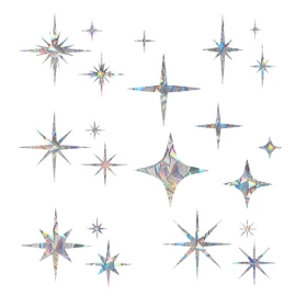 Prism Window Stickers for Bird Strikes, Anti-Collision Stickers, Prevent Birds from Flying in Windows (Star, 21 Pack)