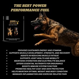 Hench Range Jayfuel High Protein, Nutritional & Probiotic Supplement For Dogs. Muscle, Speed, Stamina, Focus, Rehab, Recovery, Repair, Multi Purpose, Health, Working, Sport, Training,