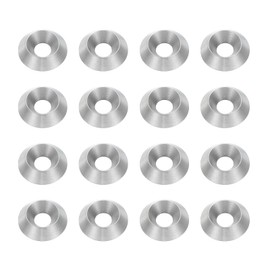 MECCANIXITY 16 Pcs M4 Cone Cup Countersunk Washer, 3.2x13mm 304 Stainless Steel Counterbore Head Washers Gaskets Shim for Mechanical Accessories Parts, Silver