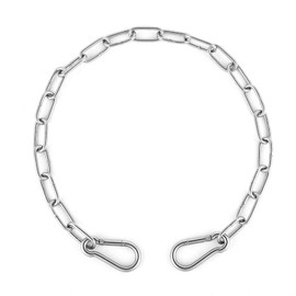 Gate Chain Lock for Outdoor Fence, 20 Inch Stainless Steel Gate Link Chain Latch with Double-Ended Carabiners for Pet Cages, Horse Goat Cow Corral Supplies (3mm Thick)