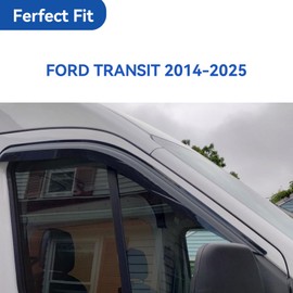 Window Visors Rain Guards Shield for Ford Transit 2014-2025, Out-Channel Window Vent Wind Deflectors Visors Shades for 14-25 Transit