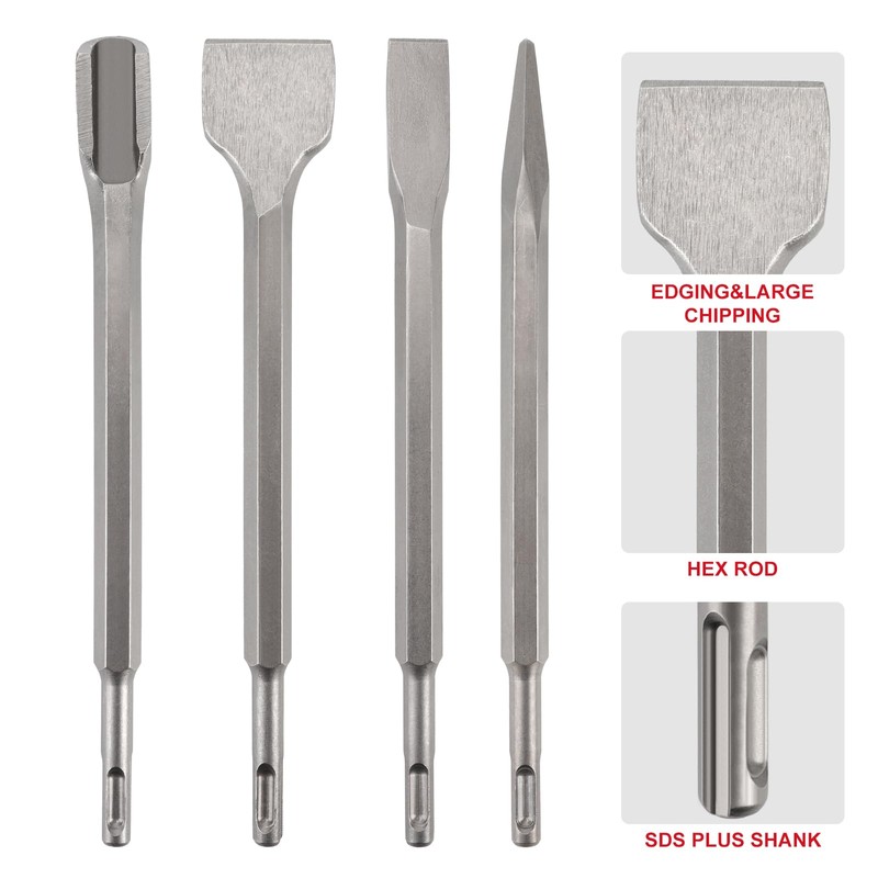 SDS Drill Bits Set-17pcs Rotary Hammer Drill Bits and Chisel