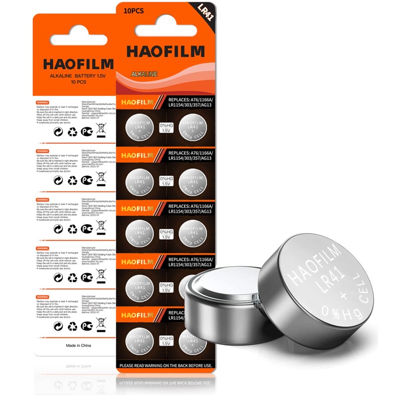 HAOFILM LR41 AG3 392 384 192 Premium Alkaline Battery,1.5V Round