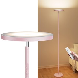 Aovpex Torchiere Floor Lamps, Super Bright Floor Lamps, Dimmable 2700K-6500K LED Sky Standing Lamp, Tall Lamp with Remote & Touch Control for Living Room Bedroom Office - Pink