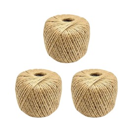 eMKay® Natural Garden Jute Twine 3 Ply - PACK OF 3 150m Balls of Garden Twine Garden String for Arts Crafts Gardening Wedding Décor Packing Christmas & Around the Home - 450 METRE / 1476 FEET APPROX