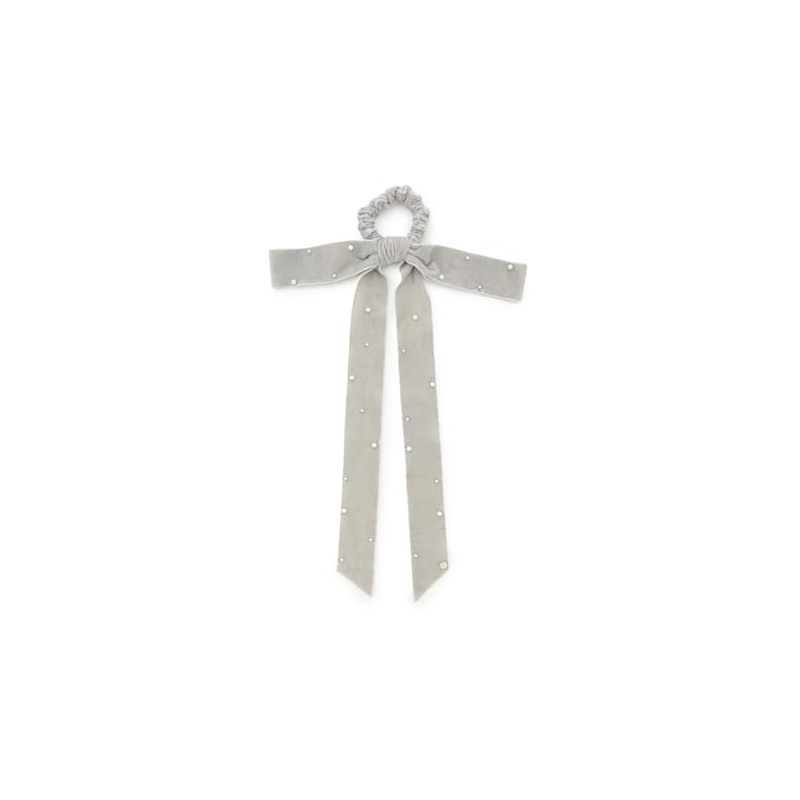 Snidel SWGG244675GRYF Pearl Velour Ribbon Scrunchie, gray