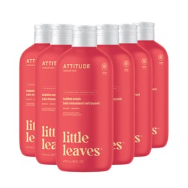 ATTITUDE Bubble Wash for Kids, EWG Verified Bubble Bath, Hair Shampoo and Body Soap, Dermatologically Tested, Plant- and Mineral-Based, Vegan, Mango, 16 Fl Oz (Pack of 6)