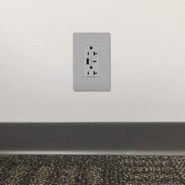 Legrand Pass & Seymour TR20USBAC6GRY 20 Amp Tamper-Resistant Heavy-Duty Specification Grade Decorator Duplex Receptacle Outlet with Ultra Fast USB A/C 6.0A Charging Ports, Gray (1 Count)