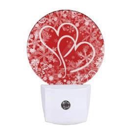EKOBLA Red Sweet Hearts Plug in Night Light Valentine's Day Love Symbol Flowers Night Lights Plug into Wall Dusk to Dawn Sensor LED Lamp for Hallway Bedroom Bathroom