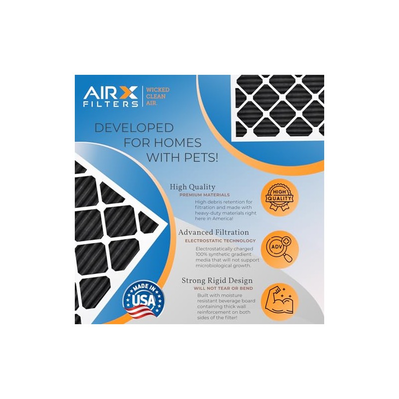 AIRX FILTERS WICKED CLEAN AIR. 16x25x2 Air Filter Odor Eliminator