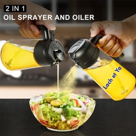Bouteille d'huile en verre personnalisée avec buse 2 en 1 pulvérisateur d'huile d'olive et bouteille distributrice d'huile