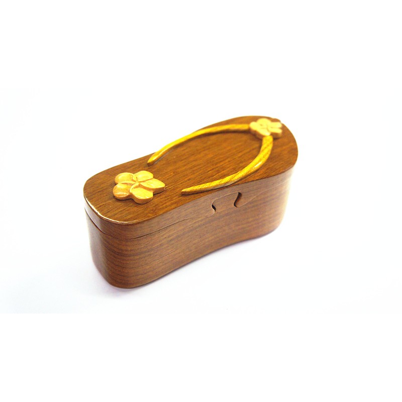 Plumeria Slipper Jewelry Puzzle Box