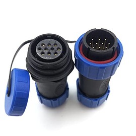SZJELEN SP21 2Pin-12Pin Panel Mount Aviation Cable Connector Plug Socket,Waterproof IP67 Cable Gland Cap (10Pin)