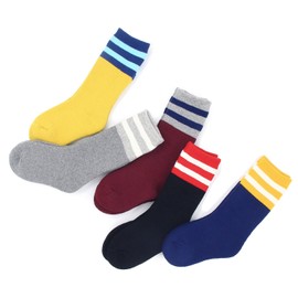 Boys Thick Fleece Socks Kids Winter Warm Thermal Crew Seamless Socks 5 Pack 5T/6T/7T