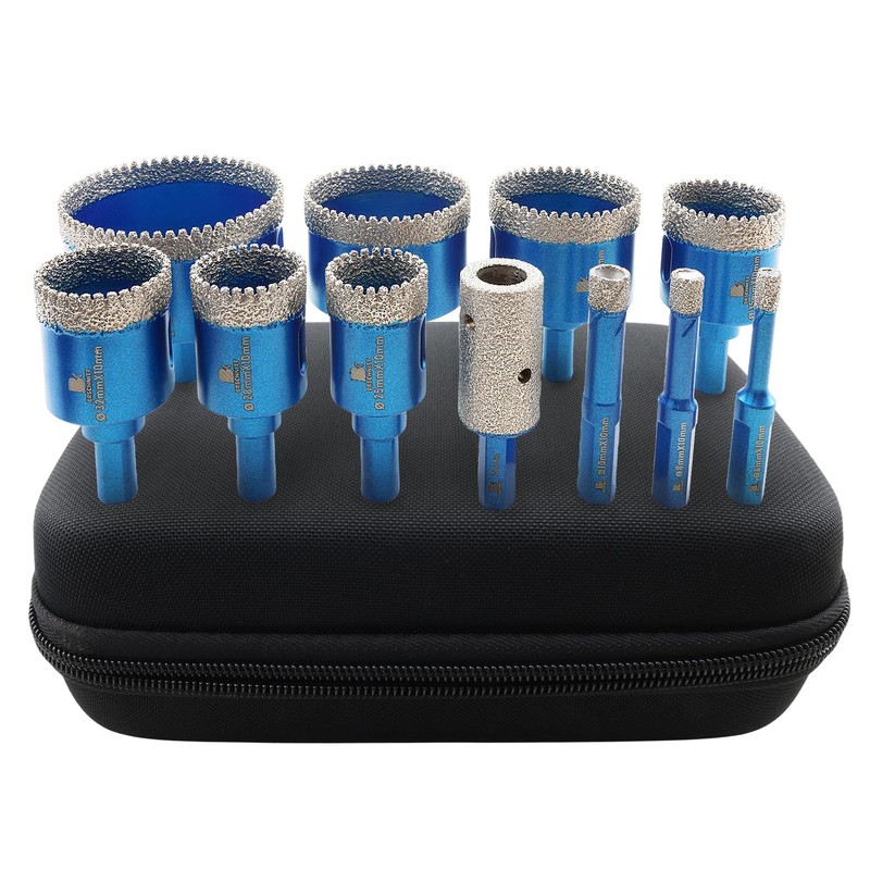 Tile Hole Saw Kit Diamond- BRSCHNITT 11pcs Diamond Core Drill