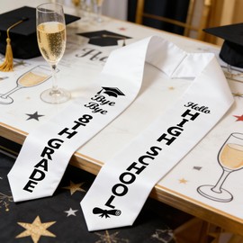 8TH Grade Graduation Stole Class of 2026, 8TH Grade Grad Sash, 8th Grade Graduation Decorations 2026, Bye Bye 8TH Grade Hello High School, Middle School Grad Stole Party Supplies