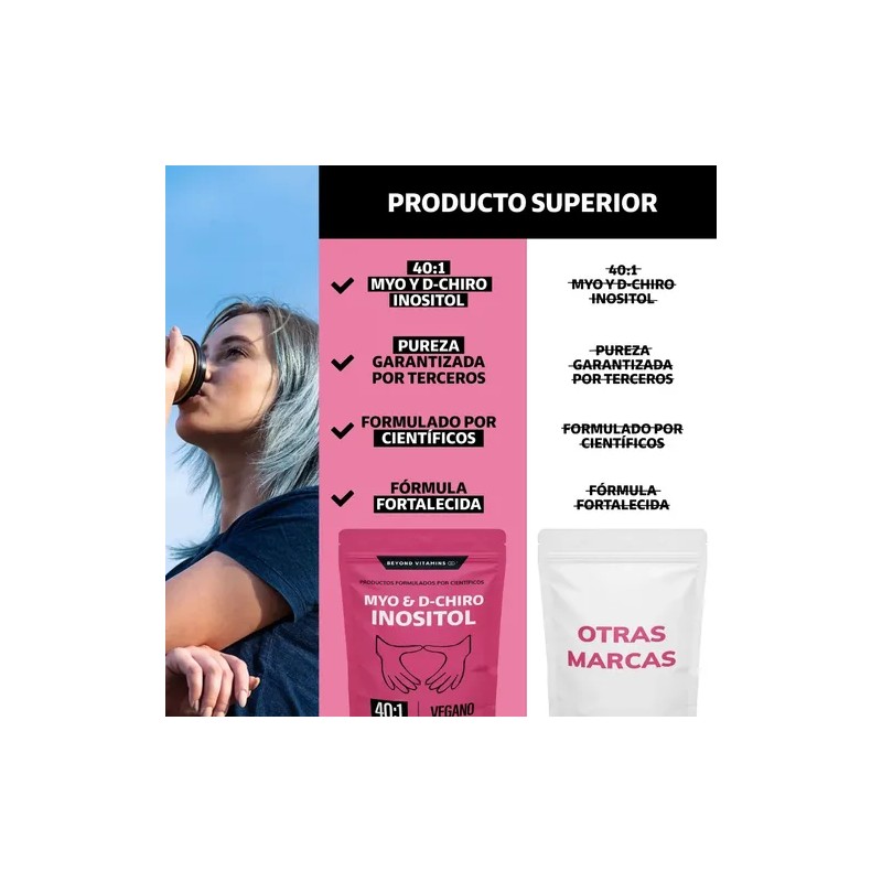 Myo Y D-chiro Inositol Puro - 100% Vegano - En
