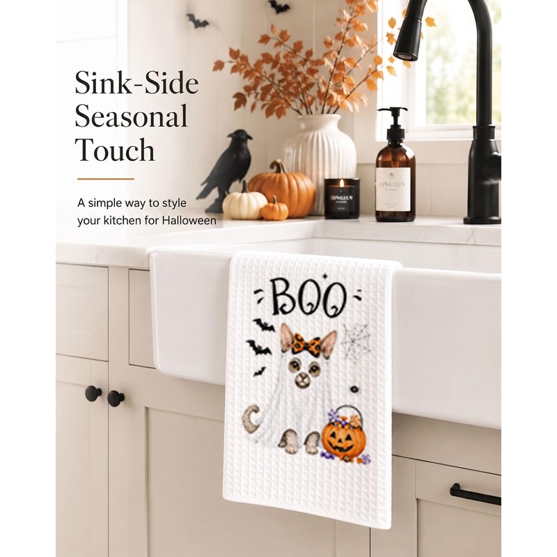 Halloween Devon Rex Kitchen Towel, Funny Cat Lover Gift-C03