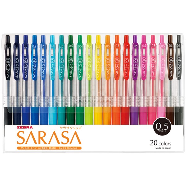 Zebra Gel Ballpoint Pen Sarasa Clip 0.5 Jj15-20ca 20 Color Set