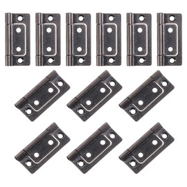 sourcing map 12Pcs 2x1 Inch Door Hinges Non-Mortise No Noise Bifold Door Hinges Plating for Cabinet Furniture Window Wardrobe, Red Bronze