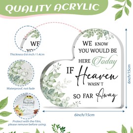 Pigort Memorial Table Sign for Wedding - We Know You Would Be Here Today If Heaven Wasn't So Far Away Wedding Sign - Acrylic Wedding Decor Loving Memory Sign for Ceremony and Reception 6X6INCH