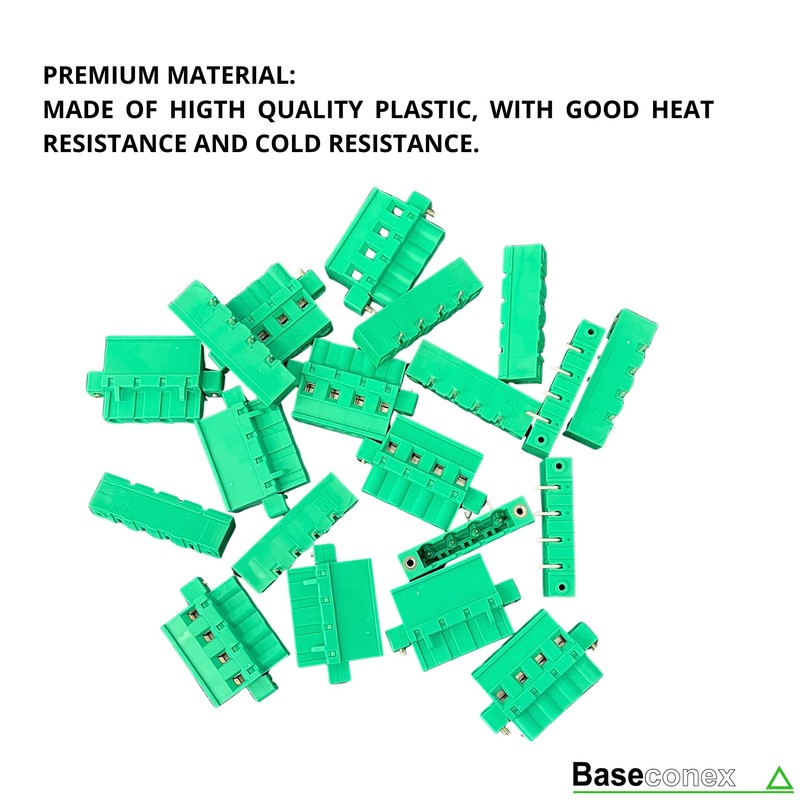 BASECONEX 10 Pairs 4 Pin 7.62mm PCB Terminal Screw Terminal