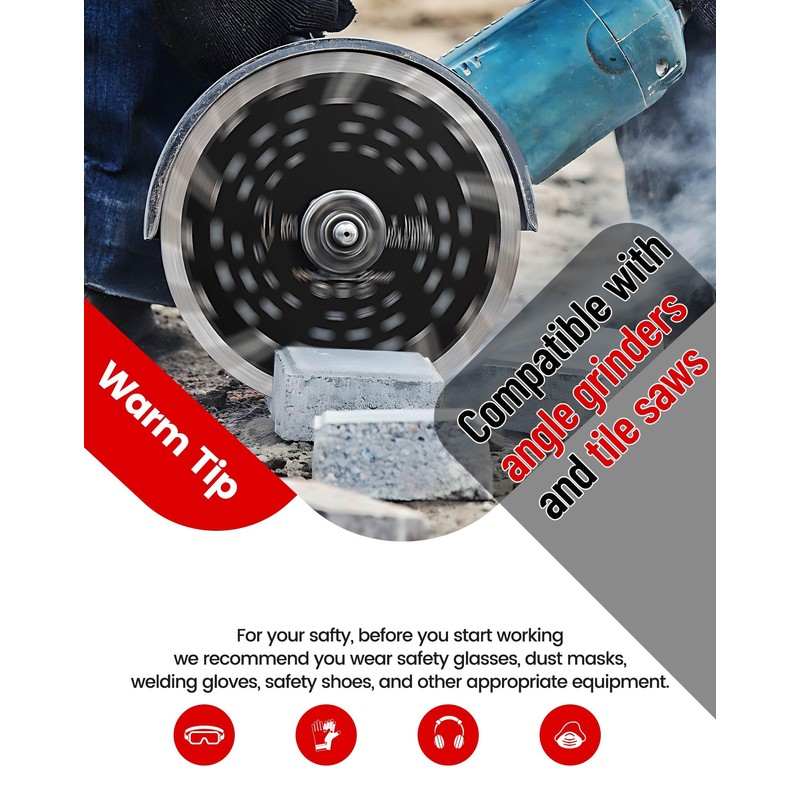 7" Granite Saw Blade Diamond Turbo Blade with Coolling Holes