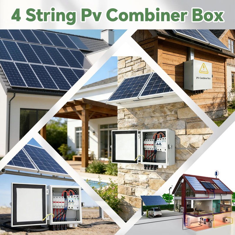 4 String Solar Combiner Box, IP65 Waterproof PV Combiner Break