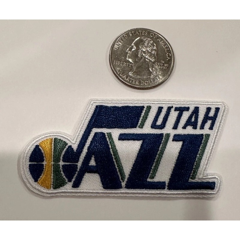 UTAH JAZZ VINTAGE STYLE EMBROIDERED IRON ON PATCH. 3”x 1.5”