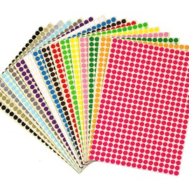 26656pcs 16 Colors 1/4" Small Color Coding Circle Dot Stickers Round Coding Dot Labels (26656)