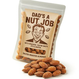 Uncle Franks Dads a Nut Job Almonds, Funny Gag Gift for Father's Day, Hilarious Snack for Dads Who Keep It Weird, Premium Salty Nuts, Made in USA, Small Batch, 7.8 oz
