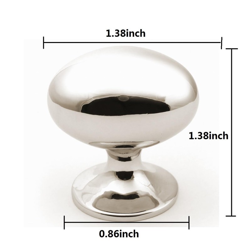 khtumeware 10 Pack 1-3/8 inch(35mm) Polished Nickel Cabinet Knobs Dresser