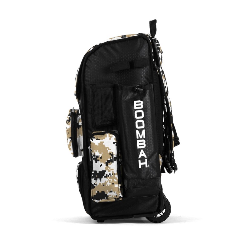 Boombah Rolling Superpack Hybrid Digital Camo Bat Pack Black/Vegas Gold