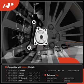 A-Premium Front Suspension Steering Knuckle Compatible with Subaru Crosstrek 2016-2017, Impreza 2014-2016, Forester 2014-2018, XV Crosstrek 2014-2015, WRX 2014, WRX STI 2014, Right Passenger Side