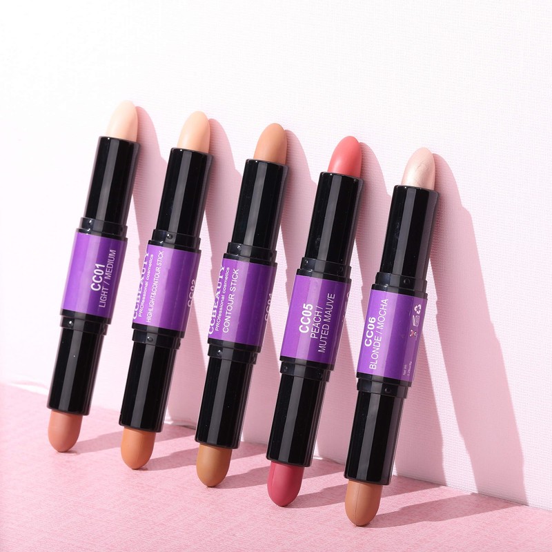 CCbeauty Cream Highlight and Contour Stick, Shimmer Highlighter Makeup, Contouring