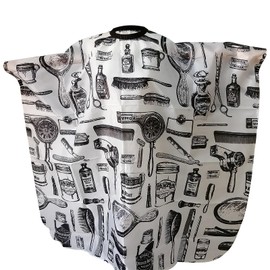 Volumoon Professional Hairdressing Cape, Hair Salon Cape, Hair Cutting Cape with Hook Closure, Haircut Hairdressing Cape, Waterproof, Cutting Cape Hairdresser for Men and Children, 145 x 120 cm, White