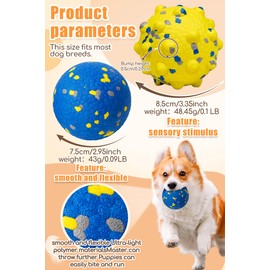 Moonorange Dog Tennis Balls for Aggressive Chewers, Indestructible Durable Bouncy Interactive Toy for Dogs Fetch Game Lightweight Floating Outdoor Training(Yellow+Blue Mixed Large)
