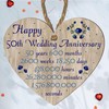 Pixie's Gift 50th Wedding Anniversary" Commemorative Wooden Heart Plaque –