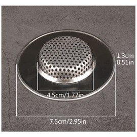 Kitchen Sink Strainer 2 Pack Stainless Steel Basket Sink Strainer, Anti Clogging Mesh Sink filter Strainer for Food Debris, Universal Plug Hole Hair Catcher for Kitchen Bathroom Sink