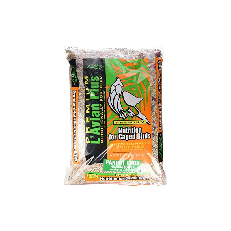 L'Avian Plus Premium Fortified Parrot No Sunflower - 25 Lbs.