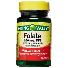 Spring Valley - Folic Acid 400 mcg, 250 Tablets