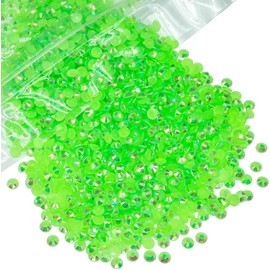 qiipii 1280PCS 6mm Peridot AB Resin Rhinestones for Crafts Fresh Green AB Flatback Jelly Rhinestones Bulk SS30 Non-Hotfix Stones Diamonds Crystals Gems for Mugs Tumblers Bottles DIY Crafts Decor