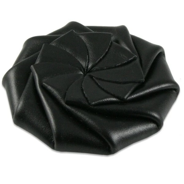 Spiral Coin Purse Change Pouch Leather Spiral Squeeze Rose BLACK