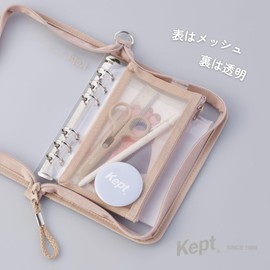 Raymei Fujii KP1156DP Binder Kept Mesh Pouch Refill 6 Holes Postcard Size Dusty Purple