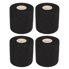 4PCS Fitness Bandage PU Sponge Elasticity Good Air Permeability Athletic Wrap for Fitness Football Black